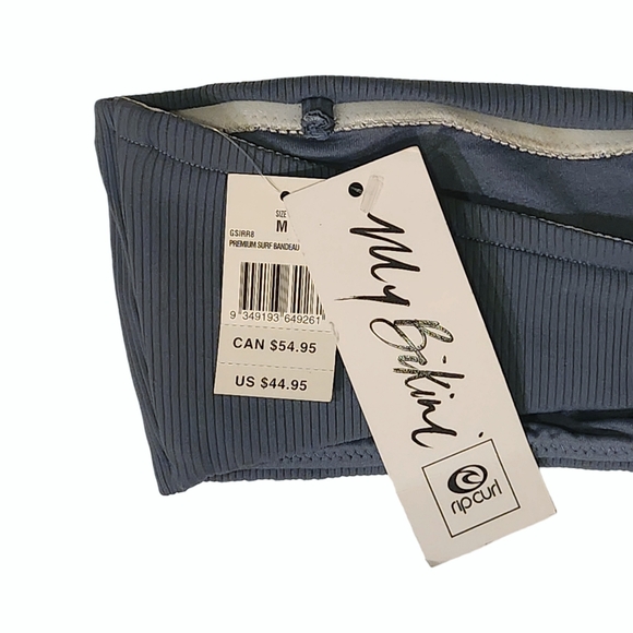 *NWT* Ripcurl Bandeau Bikini Top & Bottom - Slate Dolphin Blue/Grey - Picture 3 of 12